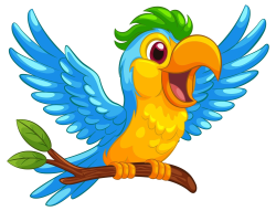 colorful-cartoon-macaw-branch
